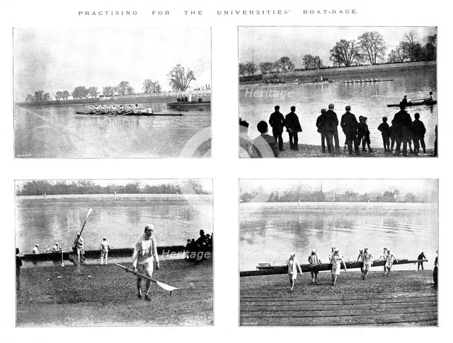 Practicing for the Universities' Boat-Race, 1895. Creator: George Meisenbach.