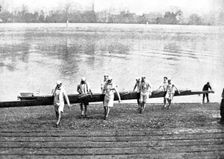 Practicing for the Universities Boat-Race, 1895. Creator: George Meisenbach