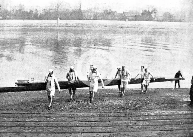 Practicing for the Universities' Boat-Race, 1895. Creator: George Meisenbach.