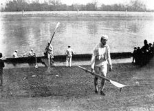Practicing for the Universities Boat-Race, 1895. Creator: George Meisenbach