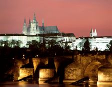 Prague Castle and St Vitus Cathedral, Czech Republic. Creator: Peter Thompson