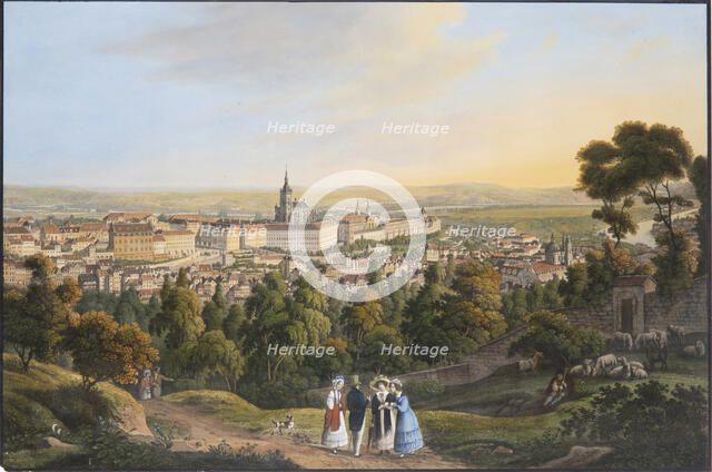 Prague Castle District (Hradcany), c. 1830. Creator: Morstadt, Vincenc (1802-1875).
