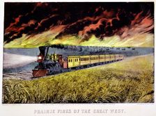 Prairie Fires of the Great West USA, 1871. Creator: Currier and Ives