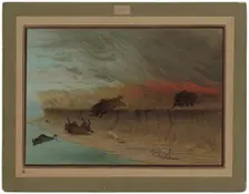 Prairie Meadows Burning, 1861/1869. Creator: George Catlin