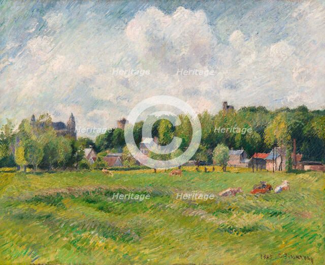 Prairies à Gisors, 1885. Creator: Pissarro, Camille (1830-1903).