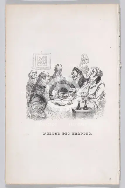 Praise of Chicken from The Complete Works of Béranger, 1836. Creator: Lacoste.