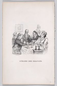 Praise of Chicken from The Complete Works of Béranger, 1836. Creator: Lacoste