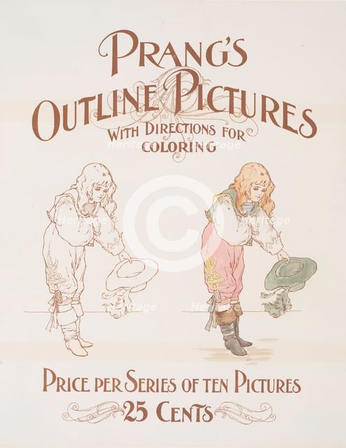 Prang's outline pictures with directions for coloring., c1865 - 1899. Creator: Louis Prang.