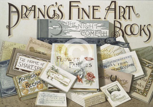 Prang's Fine Art Books. [Poster depicting several of Prang's books, including The..., c1865 - 1899. Creator: Louis Prang.