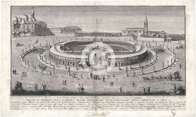 Prato della Valle in Padua (from the project by Domenico Cerato), 1770s. Creator: Sacchetti, Lorenzo (1759-1836).