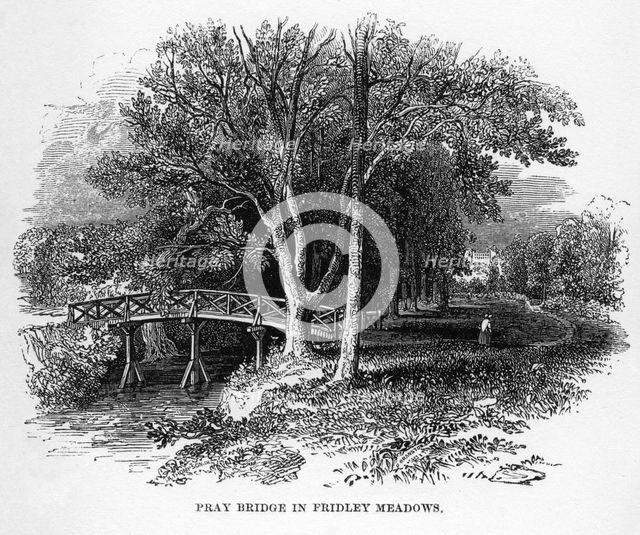 Pray Bridge in Fridley Meadows, Surrey, 19th century. Artist: Unknown