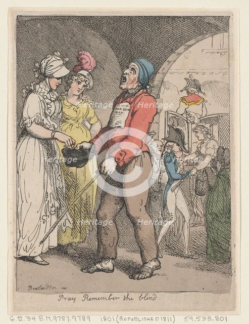 Pray Remember the Blind, 1801., 1801. Creator: Thomas Rowlandson.