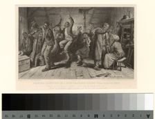 Prayer meeting in a contraband camp, Washington, 1862, 1887. Creator: J. J. Cade