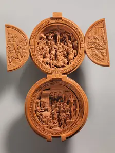 Prayer Bead with the Crucifixion and Jesus before Pilate, early 16th century. Creator: Unknown