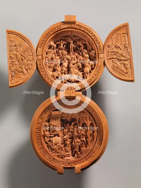 Prayer Bead with the Crucifixion and Jesus before Pilate, early 16th century. Creator: Unknown.