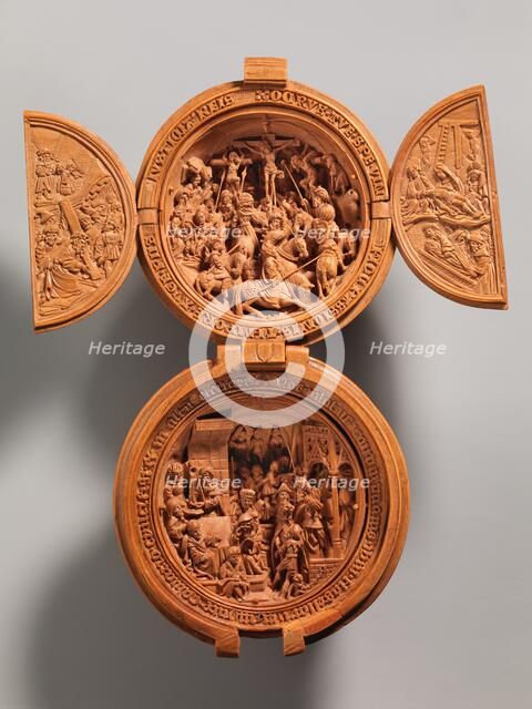 Prayer Bead with the Crucifixion and Jesus before Pilate, early 16th century. Creator: Unknown.