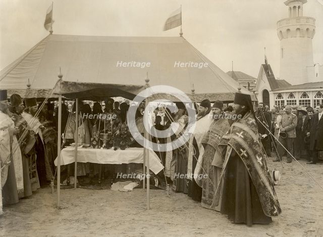 Prayer service before the opening of the exhibition, 1911. Creator: A. A. Antonov.