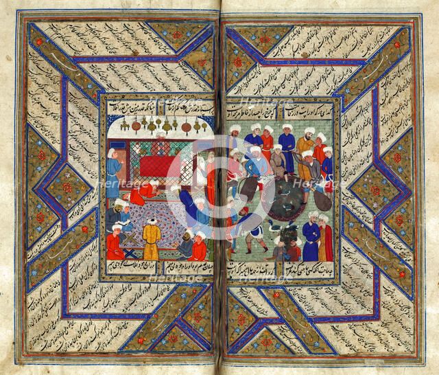 Prayers in a Mosque. Artist: Iranian master  