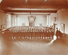 Prayers, Jews Free School, Stepney, London, 1908