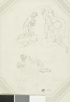 Praying Virgin and Figures in Clouds, n.d. Creator: Raymond Lafage