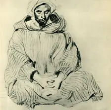 Praying Arab, 1832, (1943). Creator: Eugene Delacroix