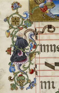 Praying cleric - detail from an antiphonary, c1505. Creator: Unknown