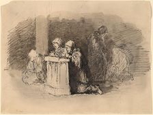 Praying Figures in a Church, Florence, c. 1824/1827. Creator: Robert Walter Weir