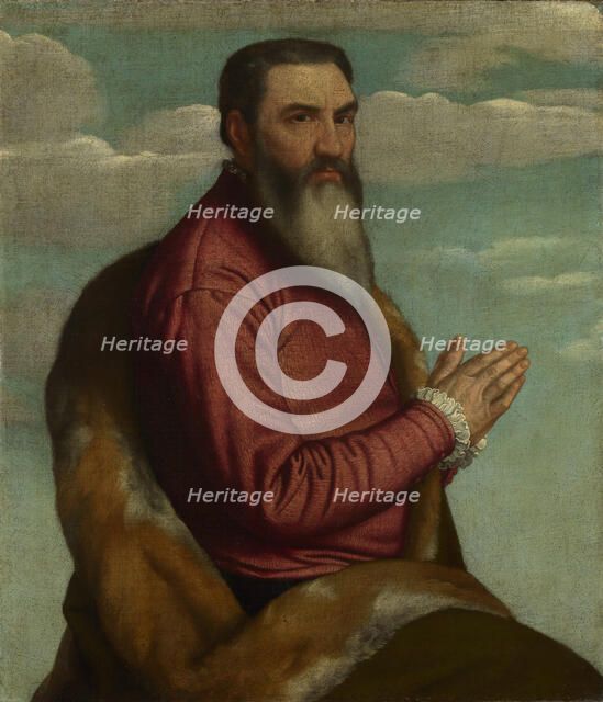 Praying Man with a Long Beard, ca 1545. Artist: Moretto da Brescia (ca 1498 - 1554)