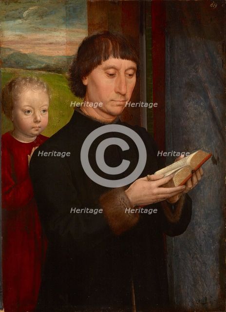 Praying man with his deceased son, 1475-1480.