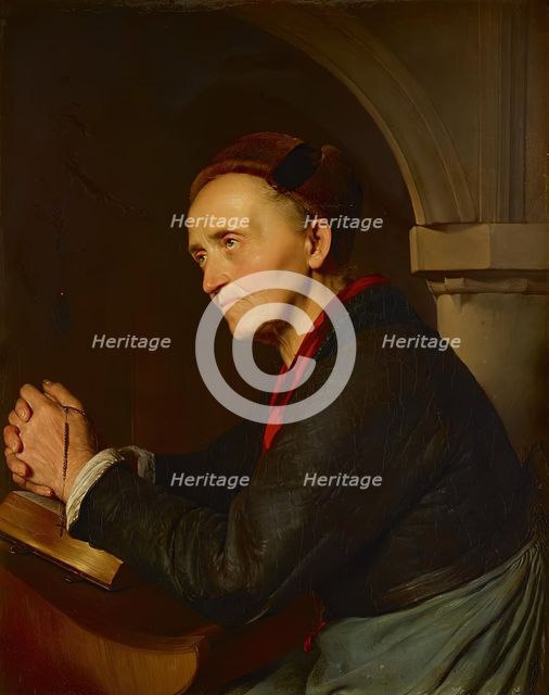 Praying peasant woman, 1845. Creator: Franz Eybl.