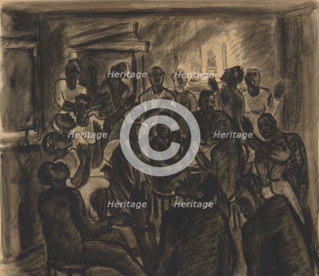 Prays' Meetin', ca.1935 - 1943. Creator: Lillian Richter Reynolds.