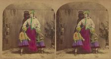 Precaution. Pretty Nursemaid: - "Dear me, children, how must I tell you how to wear..., about 1865. Creator: London Stereoscopic & Photographic Co