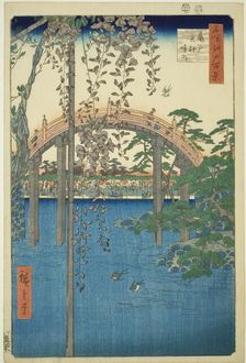 Precincts of Kameido Tenjin Shrine (Kameido Tenjin keidai), from the series "One Hundred..., 1856. Creator: Ando Hiroshige