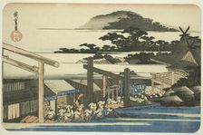 Precincts of the Shiba Shinmei Shrine (Shiba Shinmei keidai), from the series "Famous..., c.1832/38. Creator: Ando Hiroshige