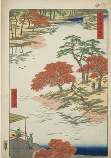 Precints of the Akiba Shrine, Ukeji (Ukeji Akiba no keidai), from the series "One Hundred..., 1857. Creator: Ando Hiroshige