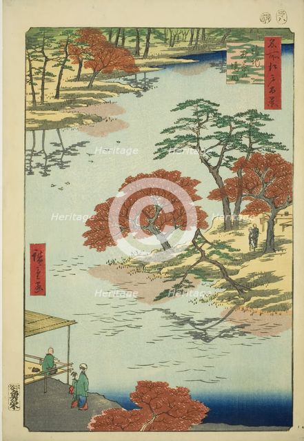 Precints of the Akiba Shrine, Ukeji (Ukeji Akiba no keidai), from the series "One Hundred..., 1857. Creator: Ando Hiroshige.