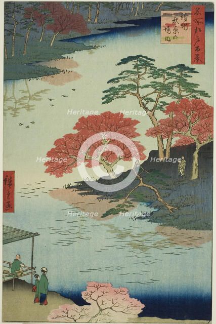 Precints of the Akiba Shrine, Ukeji (Ukeji Akiba no keidai), from the series "One Hundred..., 1857. Creator: Ando Hiroshige.