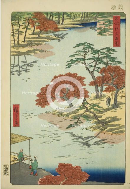 Precints of the Akiba Shrine, Ukeji (Ukeji Akiba no keidai), from the series "One Hundred..., 1857. Creator: Ando Hiroshige.