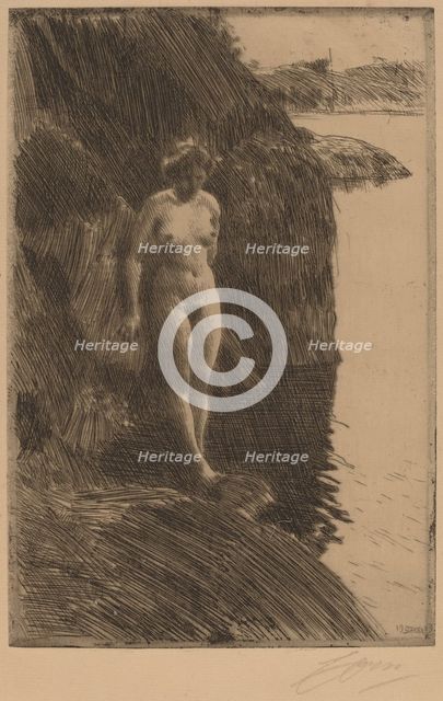 Precipice, 1909. Creator: Anders Leonard Zorn.