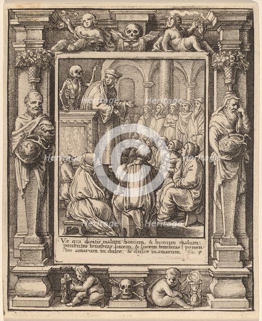 Preacher, 1651. Creator: Wenceslaus Hollar.