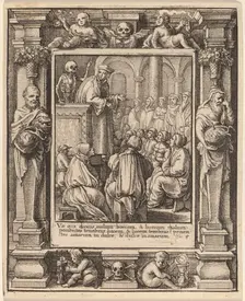 Preacher, 1651. Creator: Wenceslaus Hollar