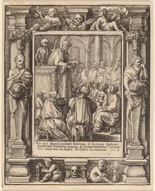 Preacher, 1651. Creator: Wenceslaus Hollar