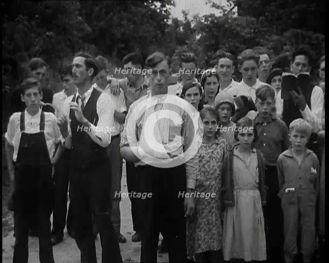 Preacher, Albert Teaster Singing Hymns With a Crowd, 1930s. Creator: British Pathe Ltd.