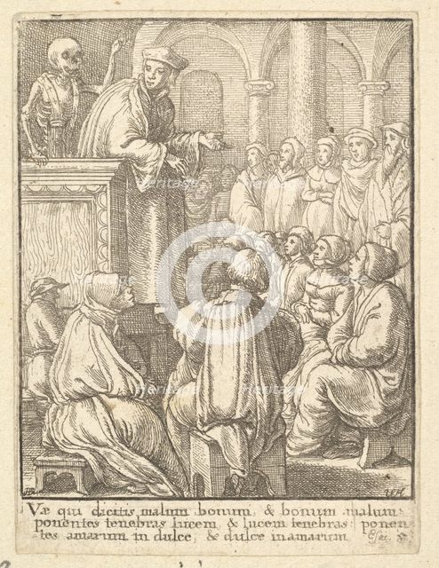 Preacher, from the Dance of Death, 1651. Creator: Wenceslaus Hollar.