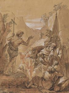 Preaching of John the Baptist in the Wilderness, 18th century. Creator: Francesco Fontebasso