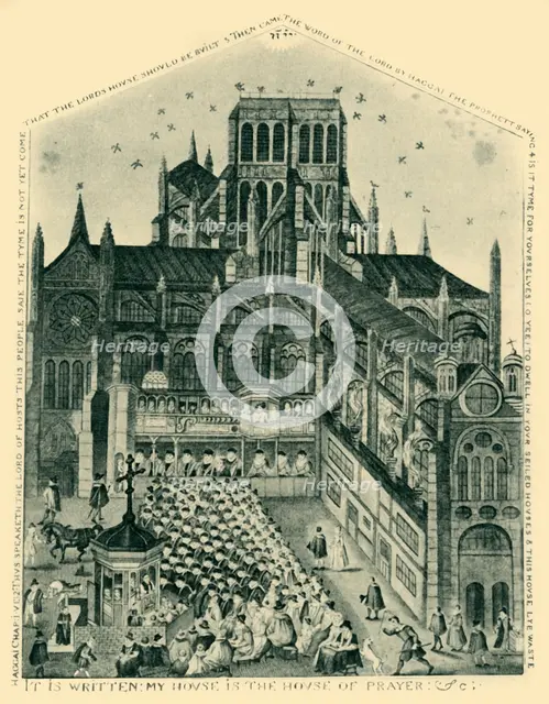 'Preaching at St. Paul's Cross in the Seventeenth Century', (1947). Creator: Unknown.