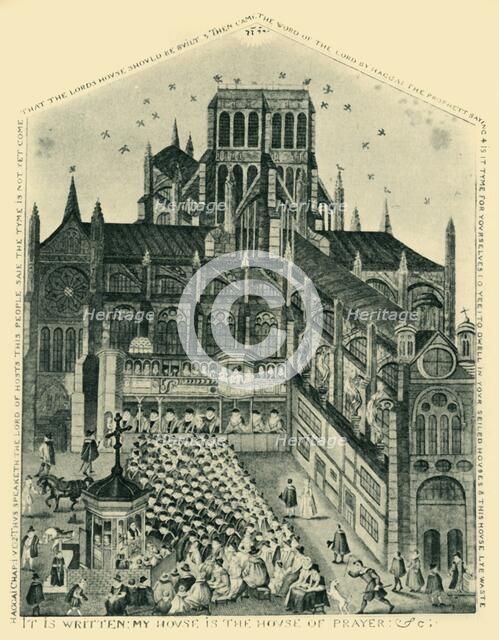 'Preaching at St. Paul's Cross in the Seventeenth Century', (1947). Creator: Unknown.
