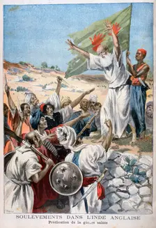 Preaching Holy War during an uprising in British India, 1897. Creator: F Meaulle