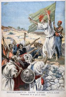 Preaching Holy War during an uprising in British India, 1897. Creator: F Meaulle