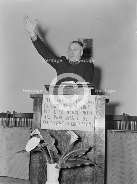Preaching Salvation, Salvation Army, San Francisco, California, 1939. Creator: Dorothea Lange.